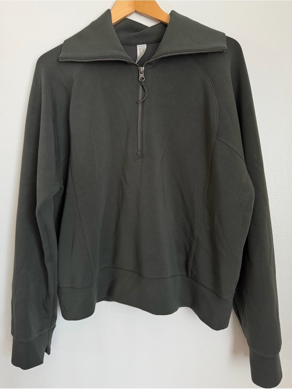 Spanx AirEssentials Half Zip Sweatshirt Green Women Size XL Pullover